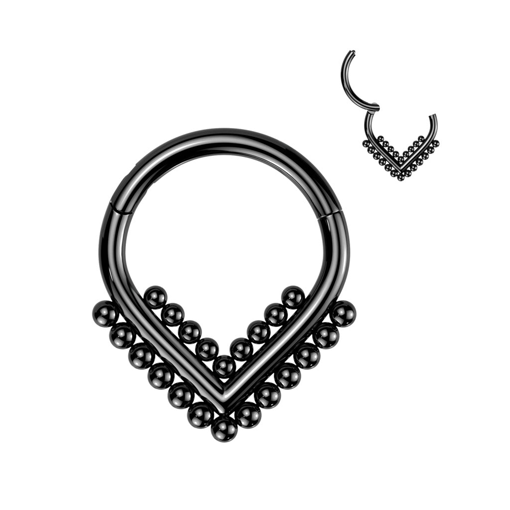 Implant Grade Titanium Hinged Segment Hoop Ring With Double Beaded Balls